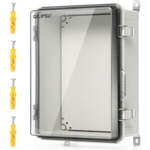 QILIPSU PC/ABS Alloy Plastic Waterproof Outdoor Junction Box, 16.4”x12.4”x7.1”